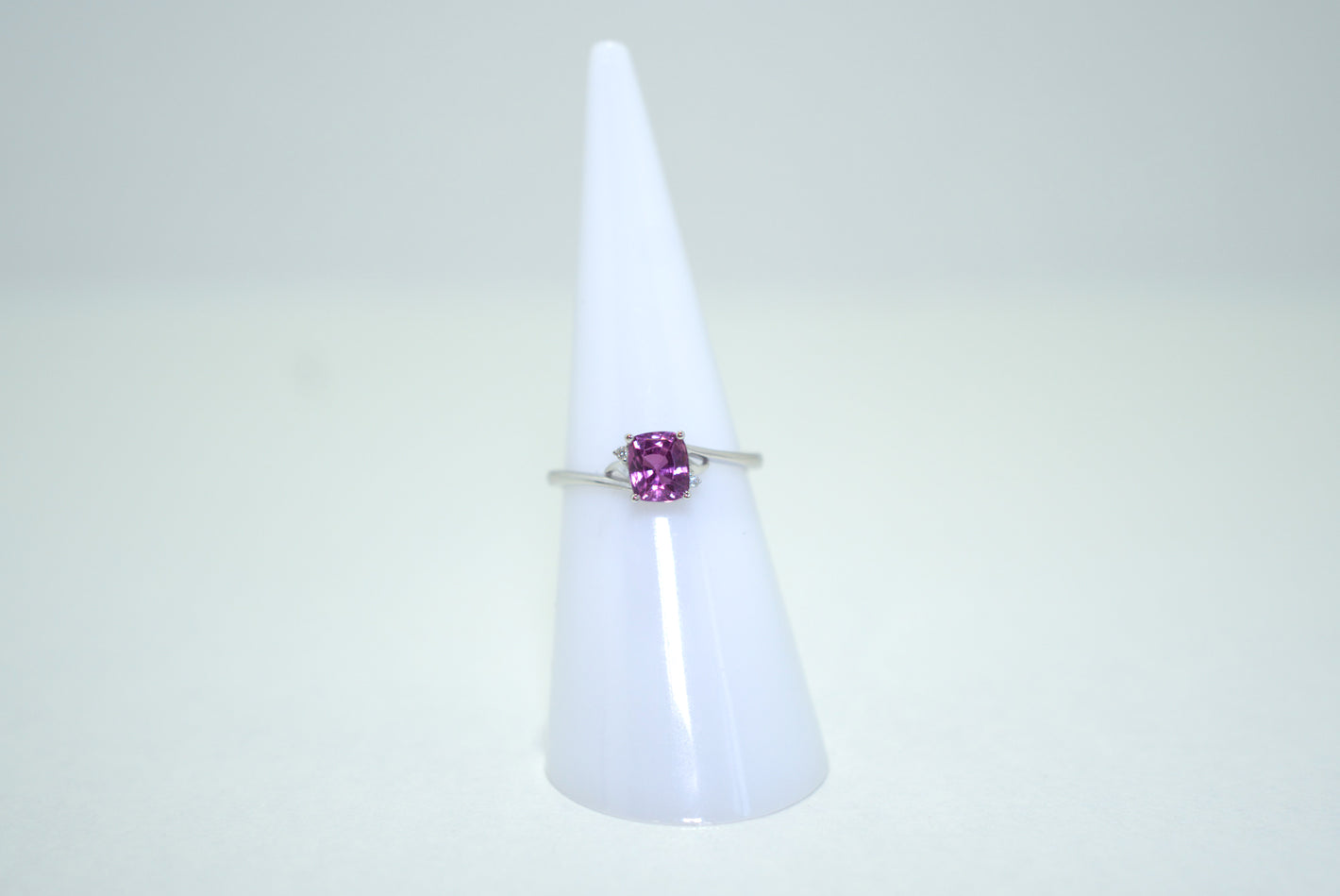 White Gold Ring With Pink Sapphire