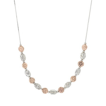 Two Tone Beaten Bead Necklace