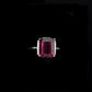 White Gold Ring with Garnet and Diamonds