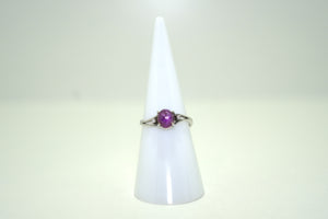 White Gold Ring with Star Ruby and Diamonds