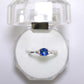 White Gold Ring with Blue Sapphire and Diamonds