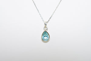 Silver Pendant with Blue Topaz