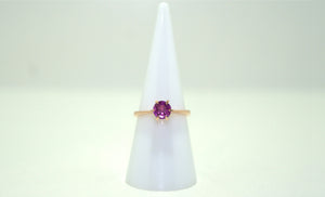 Yellow Gold Ring with Pink Sapphire