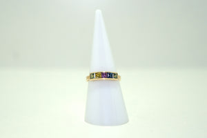 Yellow Gold Ring with Mix Sapphires