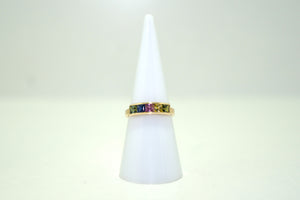 Yellow Gold Ring with Mix Sapphires