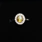 White Gold Ring With Cat's eye and Diamonds