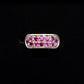 Whit Gold Ring with Rubies