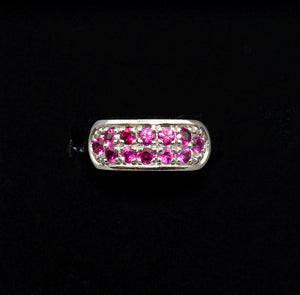 Whit Gold Ring with Rubies