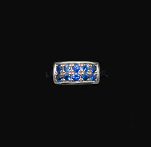 Blue Sapphire and White Gold Ring