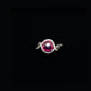 White Gold Ring with Pink sapphire and Diamonds