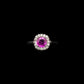 White Gold Ring with Pink Sapphire and Diamonds