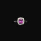 White Gold Ring with Pink Sapphire and Diamonds