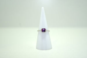 White Gold Ring with Purple Sapphire and Diamonds
