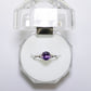 White Gold Ring with Purple Sapphire and Diamonds