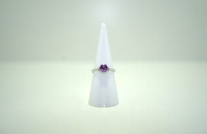 White Gold Ring with Purple Sapphire and Diamonds