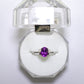 White Gold Ring with Purple Sapphire and Diamond
