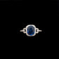 White Gold Ring with Blue Sapphire and Diamond