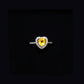 White Gold Ring with Yellow sapphire and Diamonds