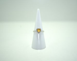 White Gold Ring with Yellow sapphire and Diamonds