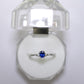 White Gold Ring with Blue Sapphire and Diamonds