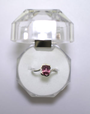 White Gold Ring with Pink Sapphire