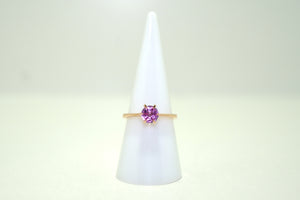 Yellow Gold Ring with Pink Sapphire