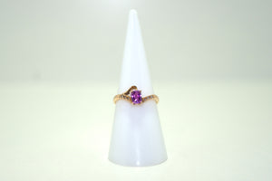 Yellow Gold Ring with Pink Sapphire