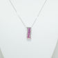 White Gold Pendent With Light and Dark Pink Sapphires