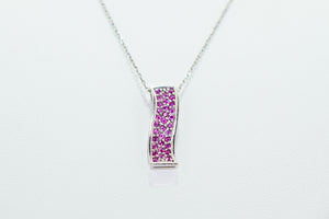 White Gold Pendent with Pink Sapphire