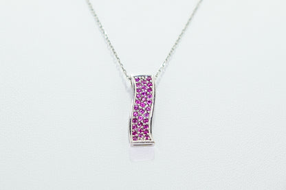 White Gold Pendent with Pink Sapphire