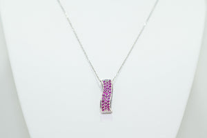 White Gold Pendent with Pink Sapphire