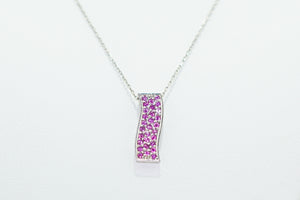 White Gold Pendent with Pink Sapphires