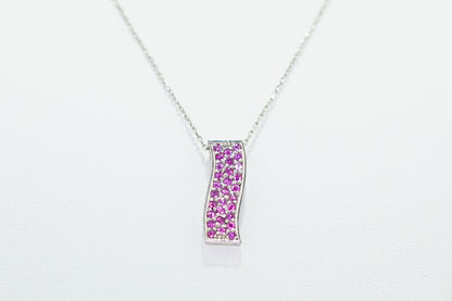 White Gold Pendent with Pink Sapphires