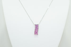 White Gold Pendent with Pink Sapphires