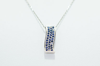 White Gold Pendent with Blue Sapphire