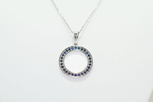 White Gold Pendent with Blue Sapphires