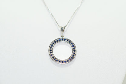 White Gold Pendent with Blue Sapphires