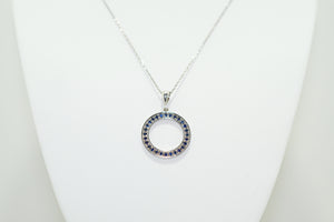 White Gold Pendent with Blue Sapphires