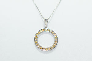 White Gold Pendant with Yellow Sapphires