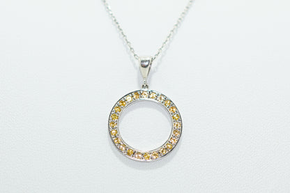 White Gold Pendant with Yellow Sapphires