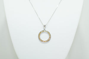 White Gold Pendant with Yellow Sapphires