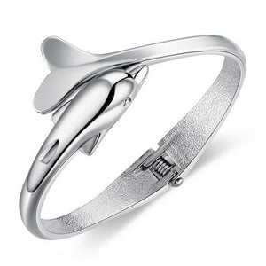 Dolphin Hinge Bangle - Silver