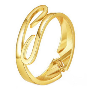 Curved Hingle Bangle - Gold
