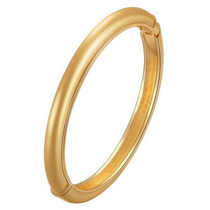 Plain Oval Hinge Bangle - Gold