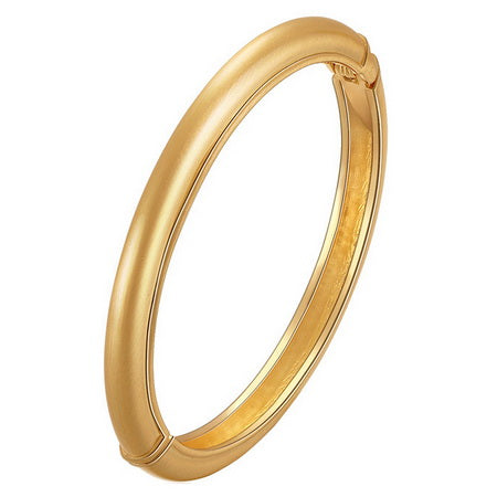 Plain Oval Hinge Bangle - Gold