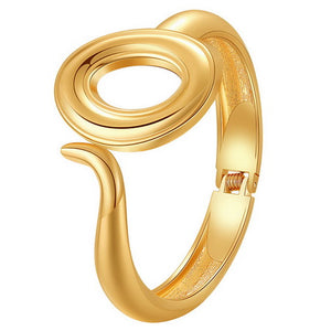 Cutout Circle Hinge Bangle - Gold