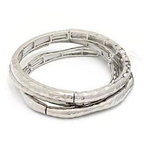 Chain Elastic Bracelet Set - Silver