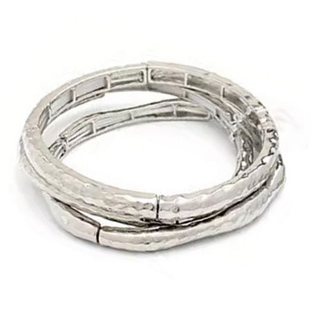 Chain Elastic Bracelet Set - Silver