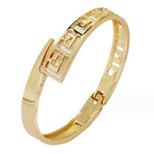 Cutout Overlap Hinge Bangle - Gold