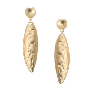 Etched Canoe Shp Earrings - Gold